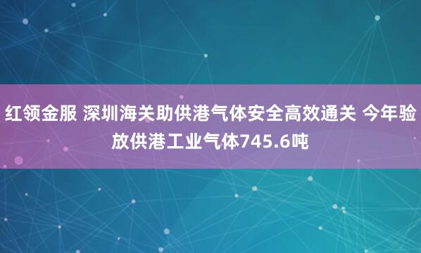 红领金服 深圳海关助供港气体安全高效通关 今年验放供港工业气体745.6吨